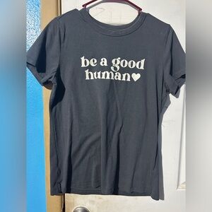 Women’s “Be A Good Human” Maurice’s Charcoal Gray Short Sleeve Tee